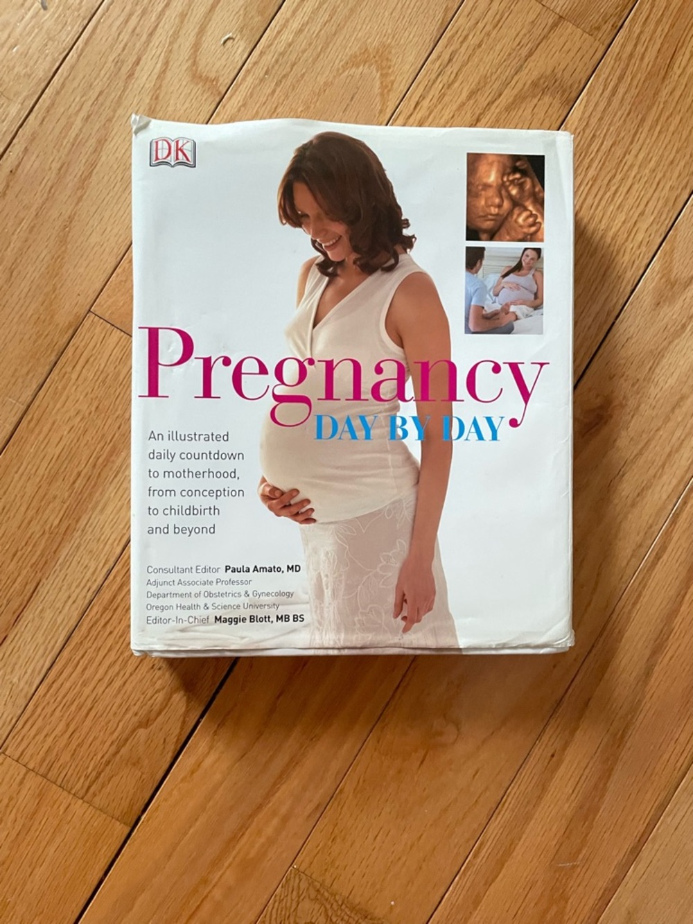 Pregnancy Day by Day Hardcover Book - White & Pink Cover